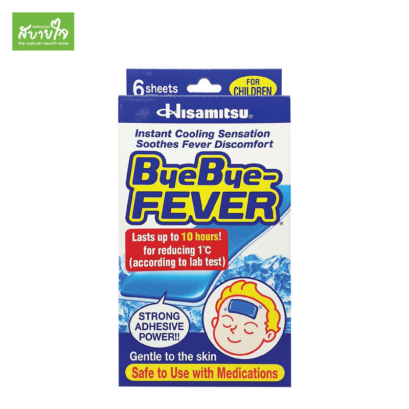 ByeBye Fever for Children 6 Sheets แผ่นเจลลดไข้สำหรับเด็ก (Hisamitsu)